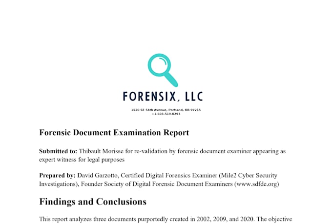 do expert forensic document examination